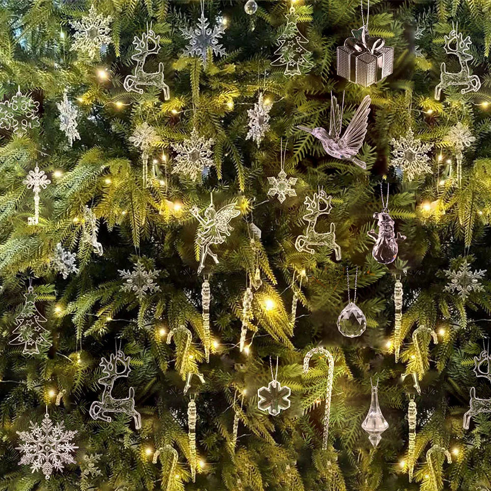 5-pack kristallakryl julhängen