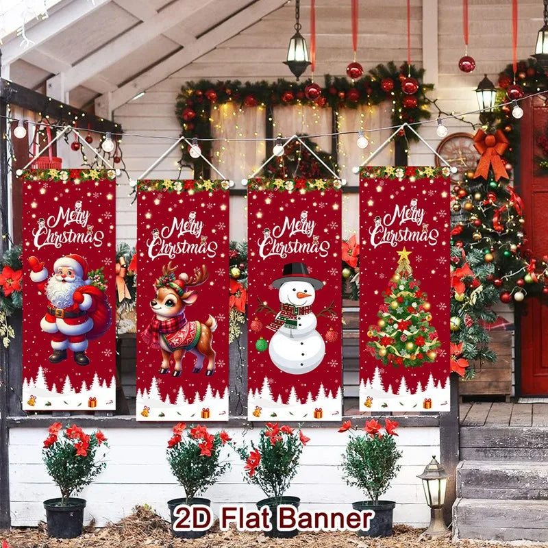 4-pack hängande julflaggor